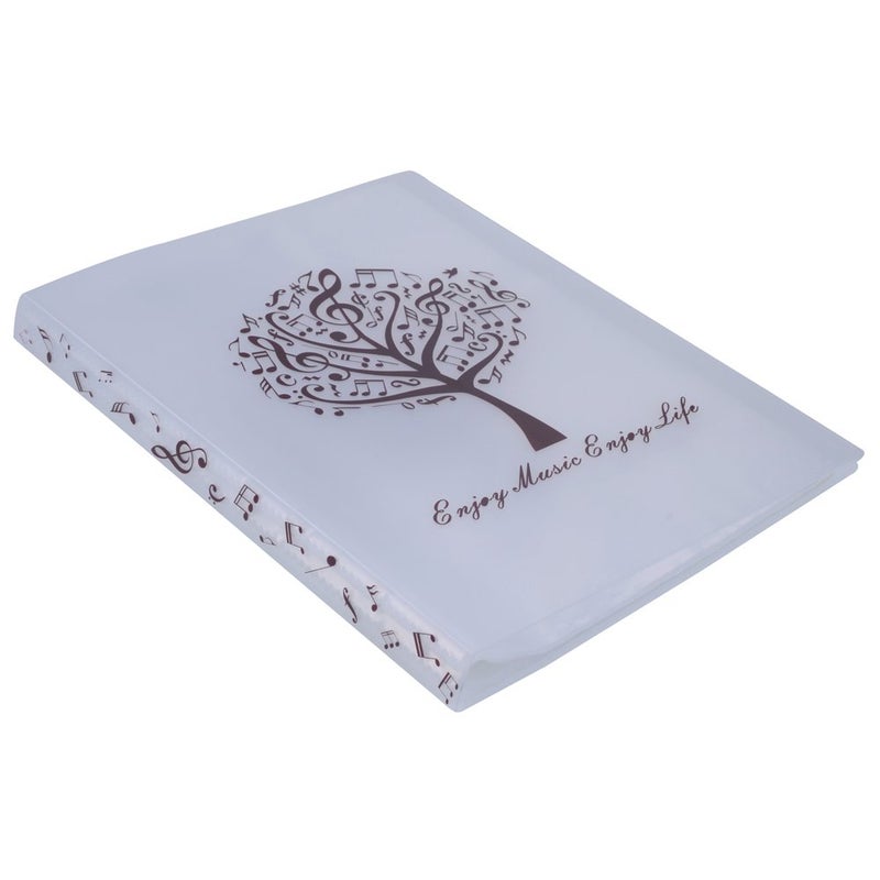 PUNK Music Sheet File Paper Storage Folder Documents Holder Blank Sheet Files Plastic A4 Size 40 Pockets (Music Tree White) - Image 2